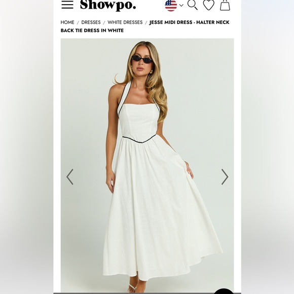Dresses & Skirts - Showpo Jesse Midi Dress Halter neck back tie dress in white- SOLD OUT